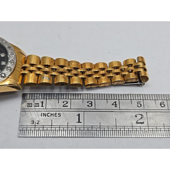 Dufonte Lucien Piccard Ladies Quartz Watch Gold Tone Diamond Accents New Battery - Picture 9 of 12